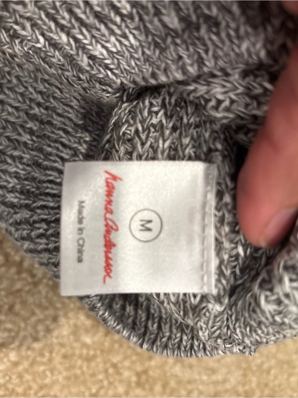 Hanna Andersson Marled Gray Knit Kids Hat with Ear Accents